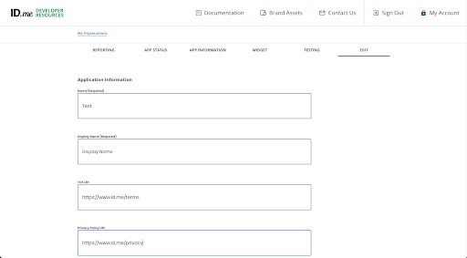 Application dashboard